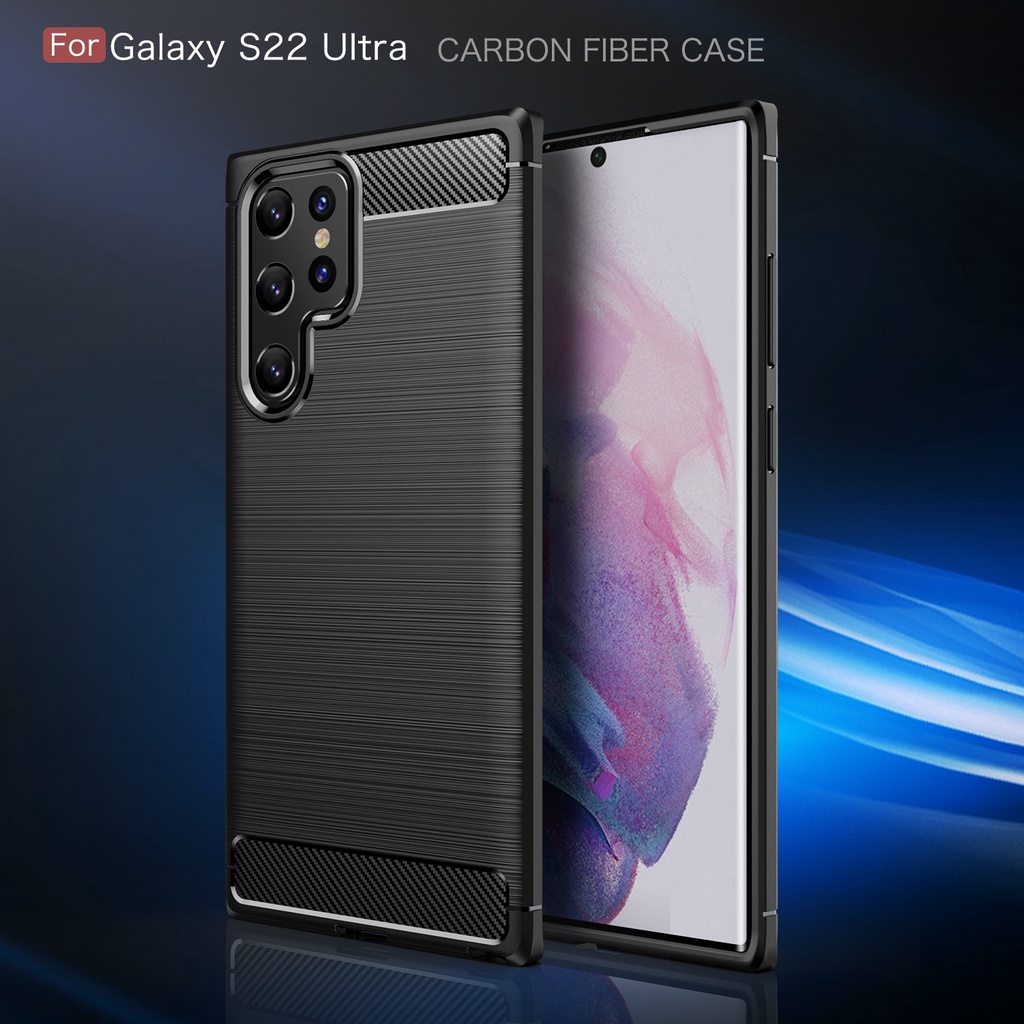 Ốp Điện Thoại Silicon Dẻo Sợi Carbon Samsung Galaxy S22 Ultra S20 S21 S22 Plus Ultra S20 S21 FE Note 20 Ultra 10 Plus 8 9 S8 S9 S10 Plus