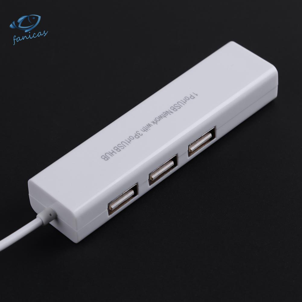 Bộ Chia 3 Cổng Usb 2.0 Hub 10 / 100mb Micro Usb Sang Rj45 Lan