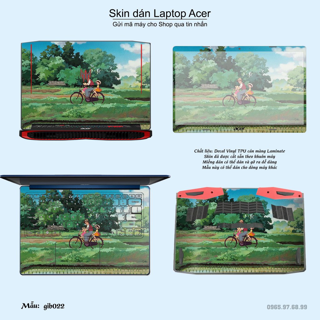 Skin dán Laptop Acer in hình Ghibli anime (inbox mã máy cho Shop)