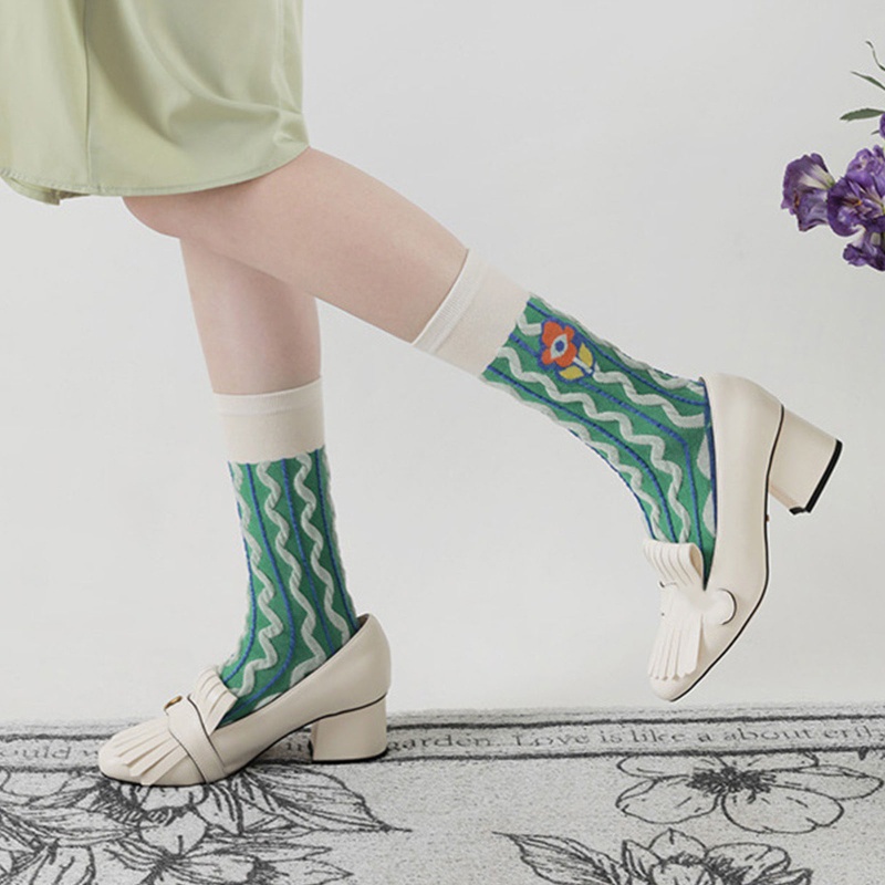 Tất Cotton In Hình Hoa Mắt 3D Vui Nhộn Thời Trang Cho Nữ Xixi