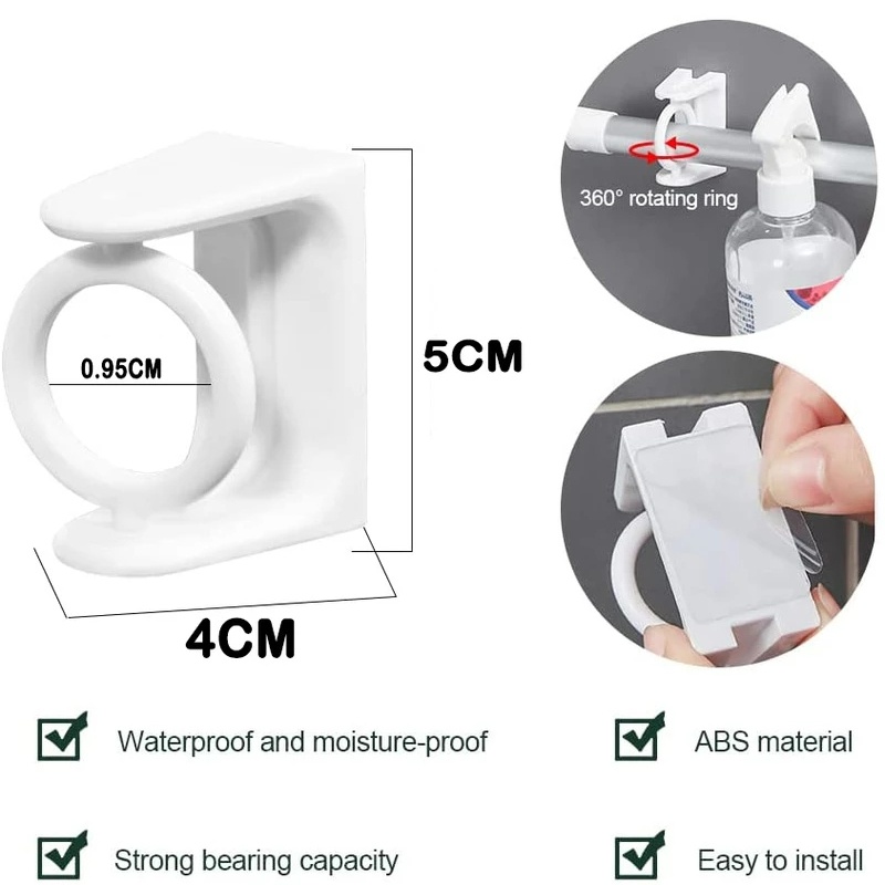 Set 2 Giá Đỡ 360 Độ Tự Dính Không Cần Đục Lỗ Dùng Treo Thanh Treo Khăn Tắm