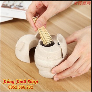 Lọ để tăm lúa mạch hình gấu trúc