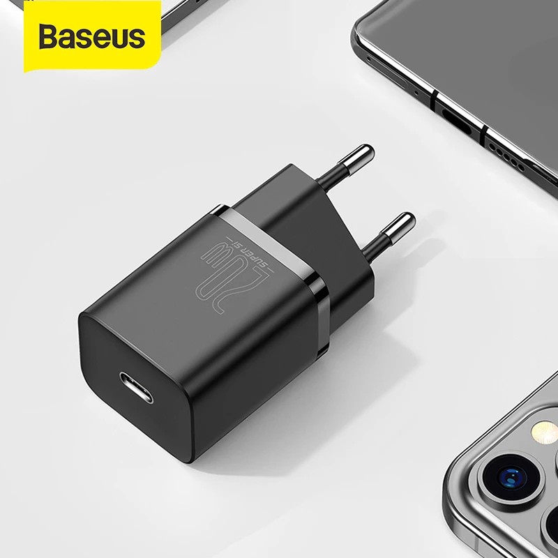 Củ sạc nhanh Baseus Si sạc nhanh PD 20W 1 cổng Type-C, hỗ trợ Quick Charger, tương thích nhiều thiết bi ( EU/CN )