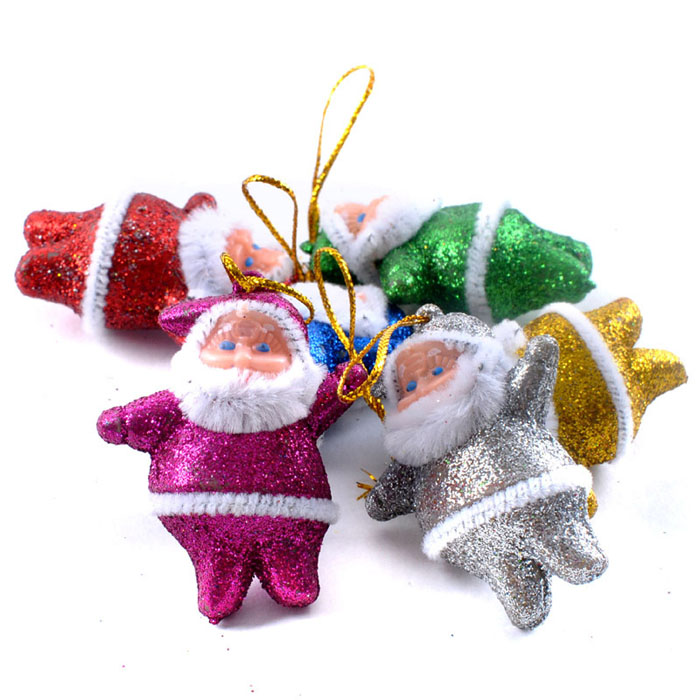 Bộ 6 phụ kiện hình ông già noel trang trí cây thông giáng sinh độc đáo