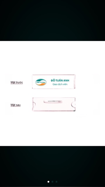 Bảng tên nhân viên mica ghim cài