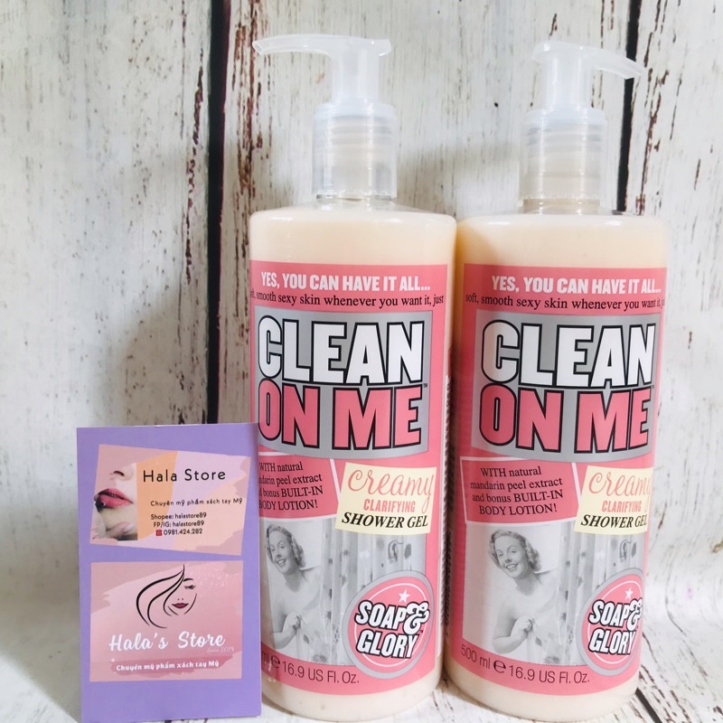 Soap And Glory ✨ Sữa tắm dưỡng thể Clean On Me Creamy Moisture Shower Gel