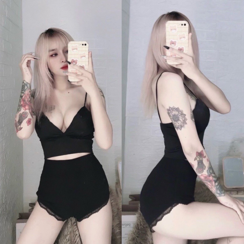 [ KÈM VIDEO] Quần short tập gym thun gân viền ren- quần đùi nữ tập thể dục- quần mặc váy