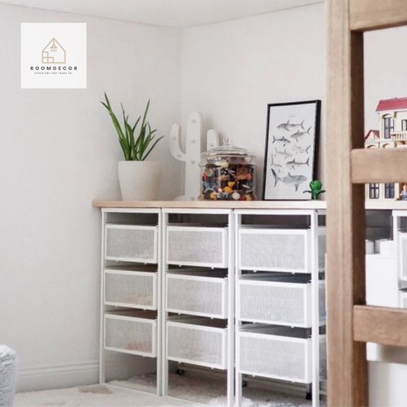 Kệ Đồ Đa Năng IKEA Lennart 3 Tầng Có Bánh Xe Di Chuyển Linh Động