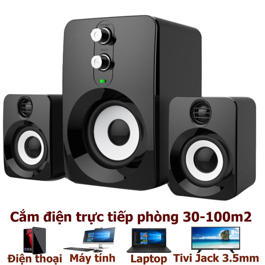 [Mã ELHACE giảm 4% đơn 300K] Loa máy tính laptop giá rẻ có dây bass PKCB 201 speakers PF94 Màu Trắng