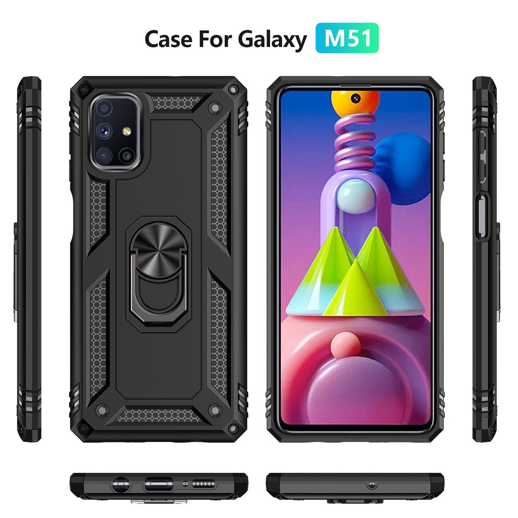 Ốp lưng Samsung M51 🔥 𝐅𝐑𝐄𝐄 𝐒𝐇𝐈𝐏 🔥 Ốp chống sốc 2 lớp kèm nhẫn iring làm giá đỡ cho Samsung Galaxy M51