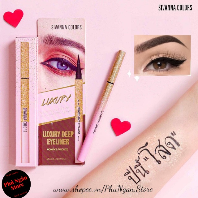 [Combo]Mascara 2 đầu 6X Two-Step và kẻ mắt Luxury Deep Eyeliner Sivanna Colors Thái Lan chuyên dụng cho makeup