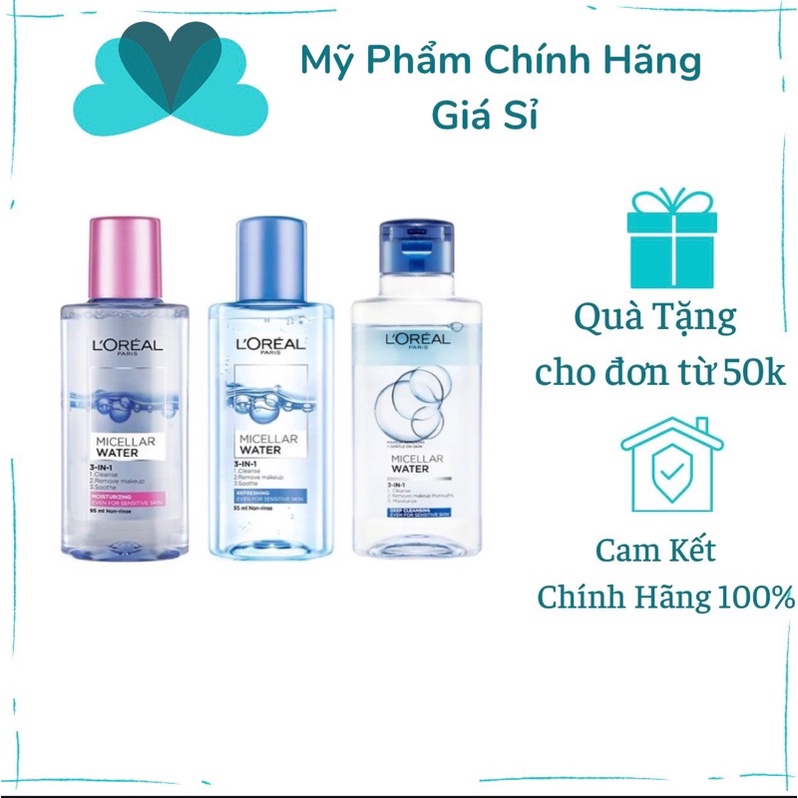 Nước Tẩy Trang L’Oreal Micellar Water 3in1 95ml