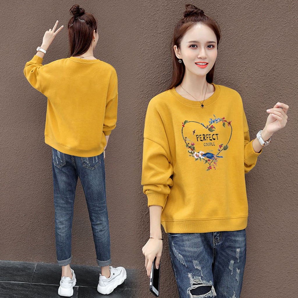 Women's Sweater Newfashionins Winter Thin Round Neck Loose Western Style Korean Style T-shirt Long Sleeve Early Top