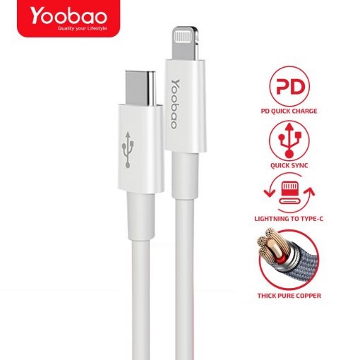 Dây Cáp Sạc Nhanh Yoobao YB-480PD Type-C to Lightning- PD 20w - Hàng Chính Hãng - Bảo Hành 12 tháng - Lỗi 1 Đổi 1