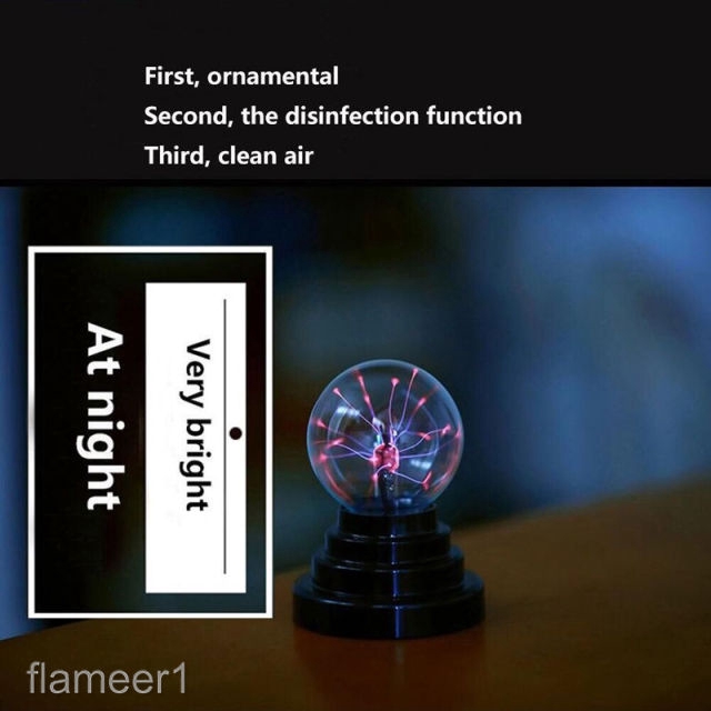 [Flameameer1] Đèn Plasma Đế Đen Bóng Plasma Ma Thuật Cổng USB Cho Bữa Tiệc