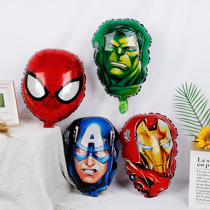 Set 6 Bong Bóng Lá Nhôm Hình Siêu Anh Hùng Marvel Avengers Trang Trí Tiệc Sinh Nhật Cho Bé