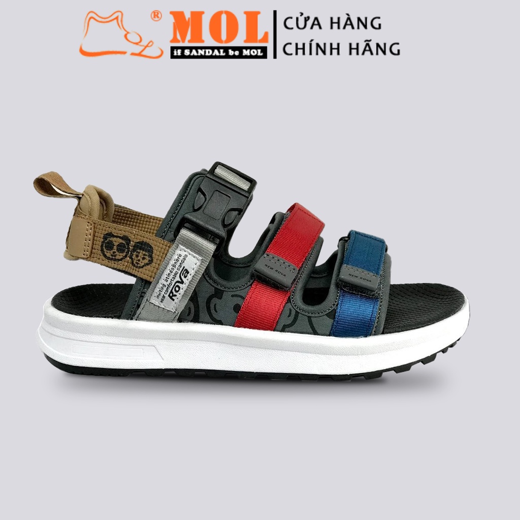 Giày sandal couple nam nữ 3 quai ngang có quai hậu tháo rời hiệu Rova dùng mang đi học đi biển du lịch RV3408G