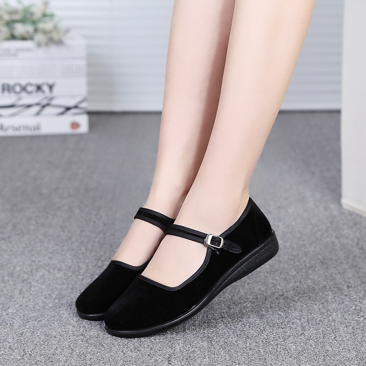 Giày đen quai ngang đế bệt cực êm sz35-40