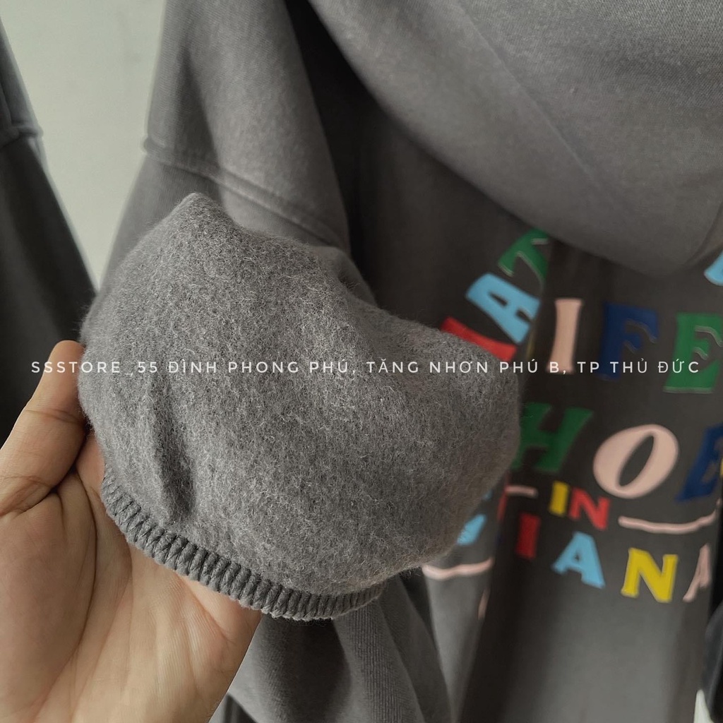 [ sẵn ] Áo Khoác Hoodie Forrm Rộng Xám  CBIANA Ulzzang [ nam nữ mặc được ]
