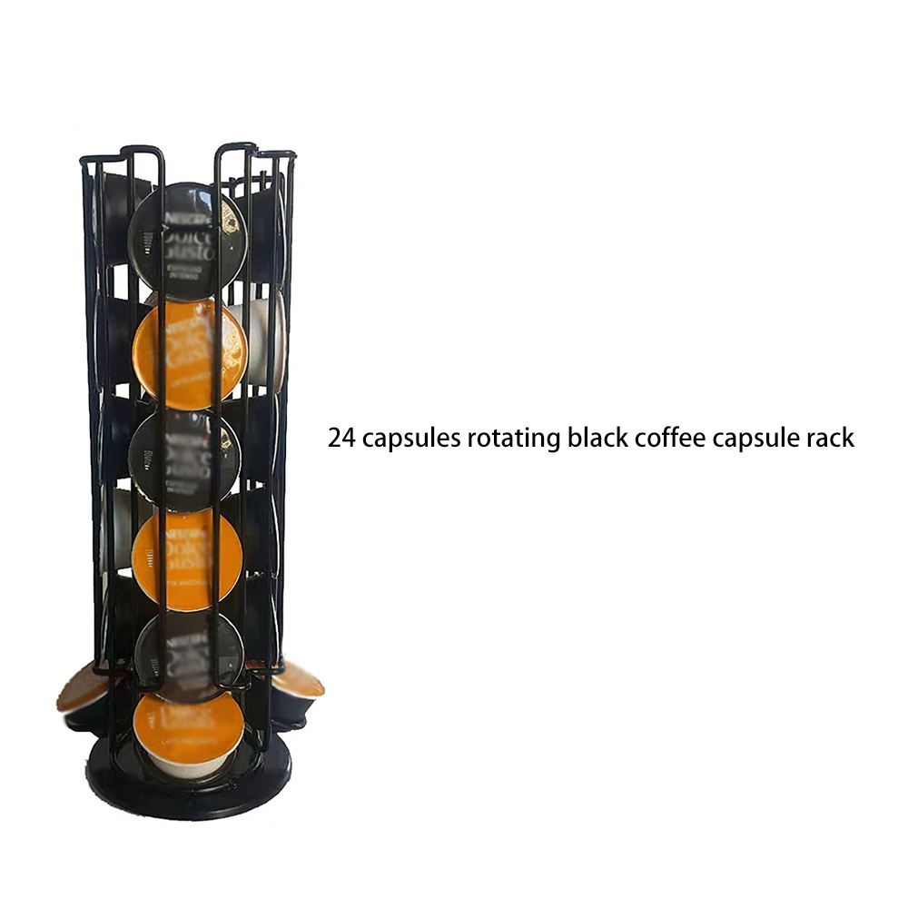 [huite]Metal Black Coffee Capsule Storage Rack Coffee Pods Holder Iron Chrome Plating Stand