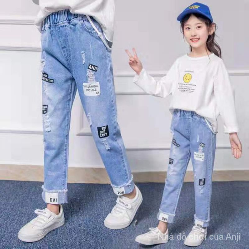 Quần Jeans Ống Rộng Thời Trang 2021 Cho Bé Gái