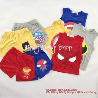 Bộ ba lỗ siêu anh hùng thun lạnh cực mát cho bé trai