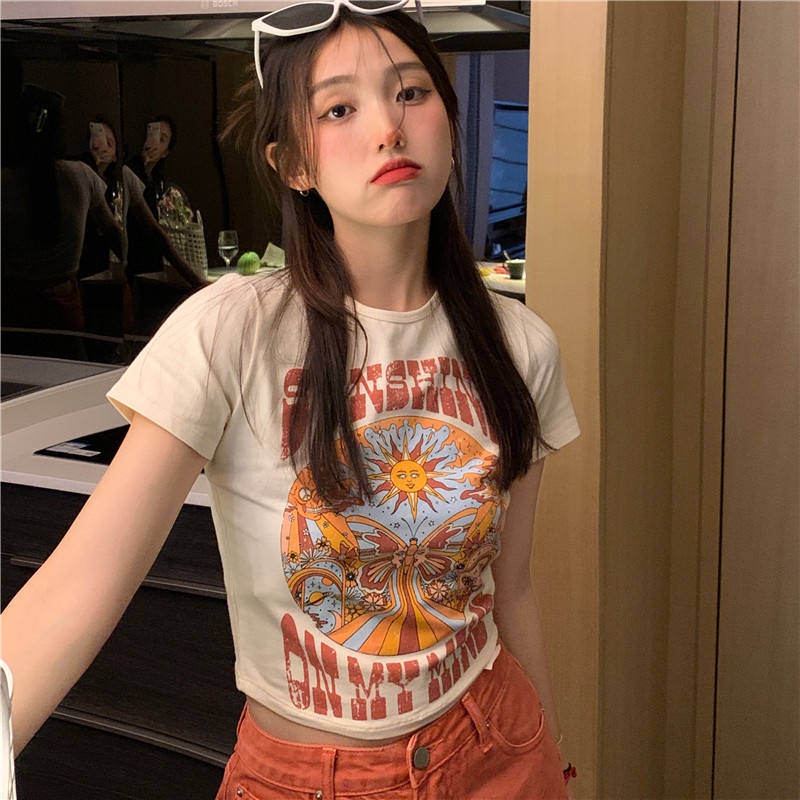 NRVP Áo Thun NgắN Tay DáNg Ôm ThờI Trang Cho Nữ