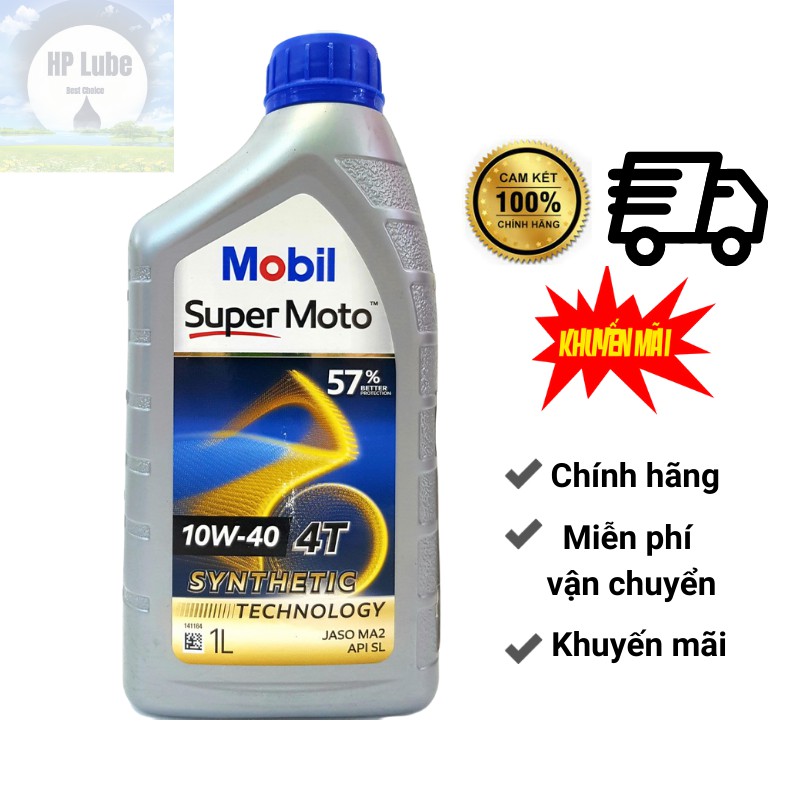 Nhớt Xe Số Mobil Super Moto 10W40 0.8/1L (Chính hãng)