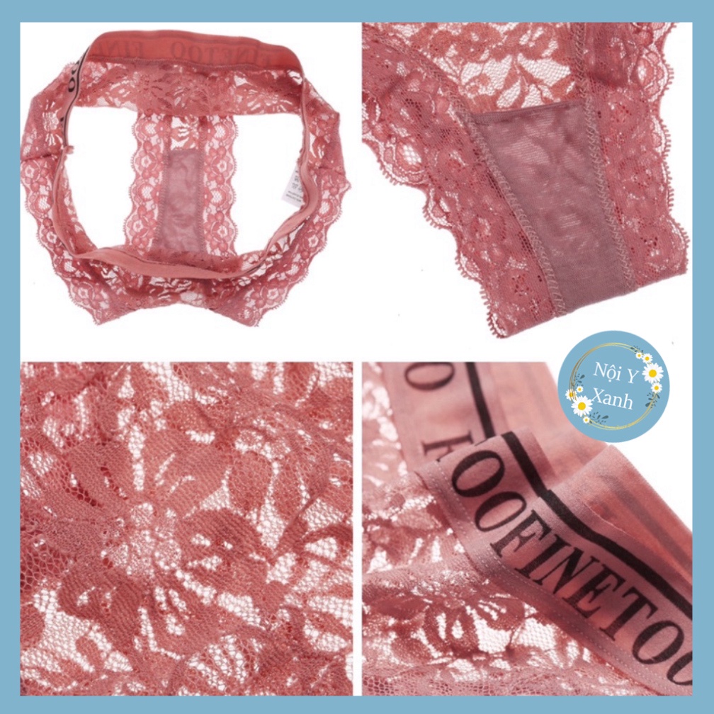Quần Lót Nữ Ren Lọt Khe Viền Chữ Họa Tiết Điệu Đà Quyến Rũ Nội Y Xanh chất thoáng mát cao cấp