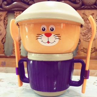 Bộ chén ăn em bé hàng Việt nam nhựa an toàn cho trẻ nhỏ