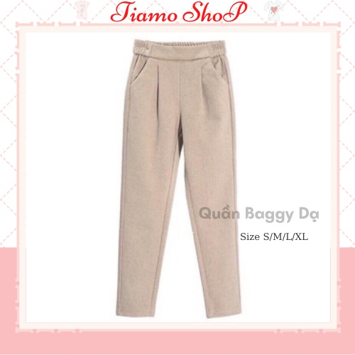 QUẦN BAGGY DẠ NỮ CHUN NỬA, Quần Dạ  Mẫu Hót 2021