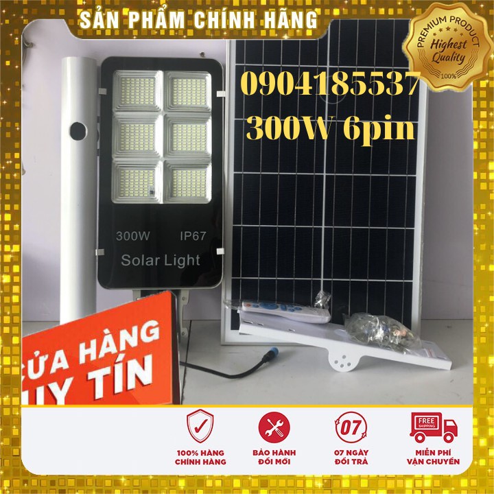 ĐÈN ĐƯỜNG 300W NĂNG LƯỢNG 6 PIN BẢO HÀNH 1 ĐỔI 1 SÁNG 18H-20H SIÊU SÁNG