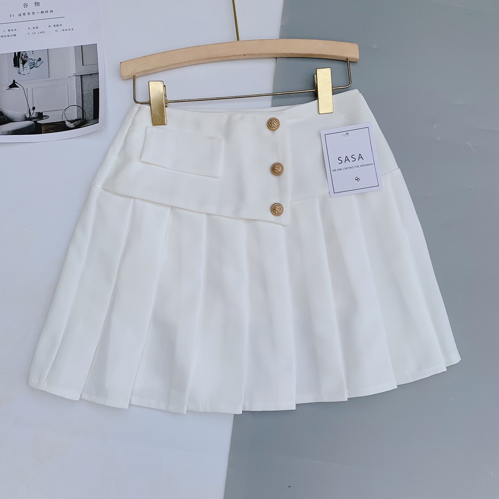 Chân váy Tennis thiết kế lưng cao kèm nắp túi đính khuy trẻ trung phong cách Hàn Quốc - Mã CV514-PANOSI