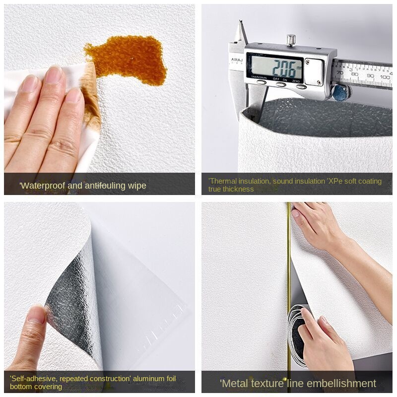 Giấy Dán Tường 3D Chống Ẩm Chống Thấm Nước Tự Dính Tiện Dụng