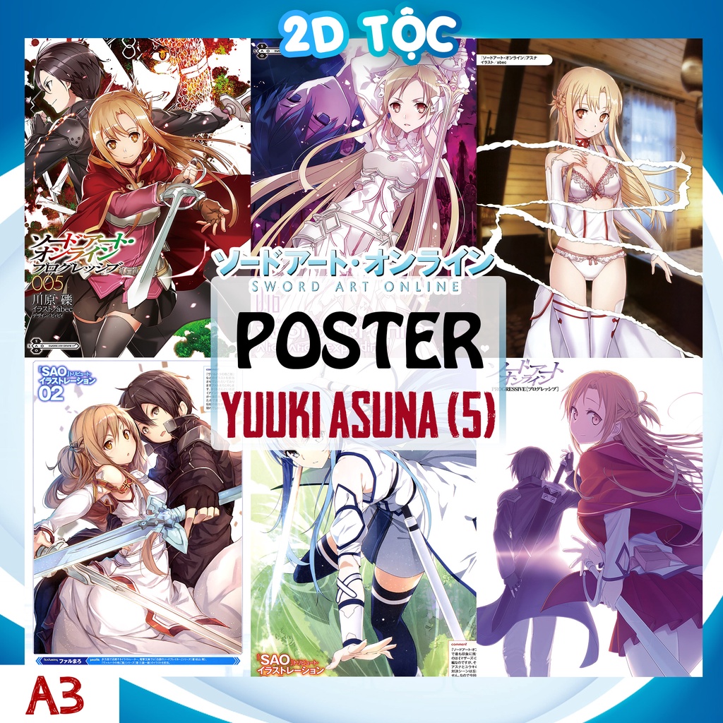 Poster A3 Yuuki Asuna (5) Anime Manga Light Novel Sword Art Online  - 2D Tộc Shop