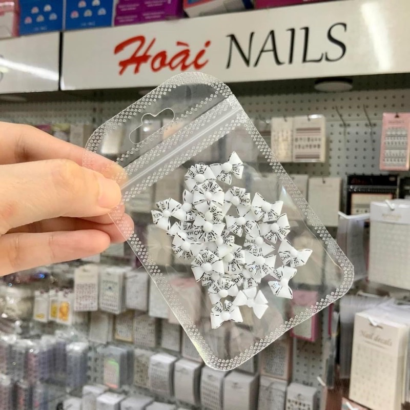 Nơ bột gắn móng nail