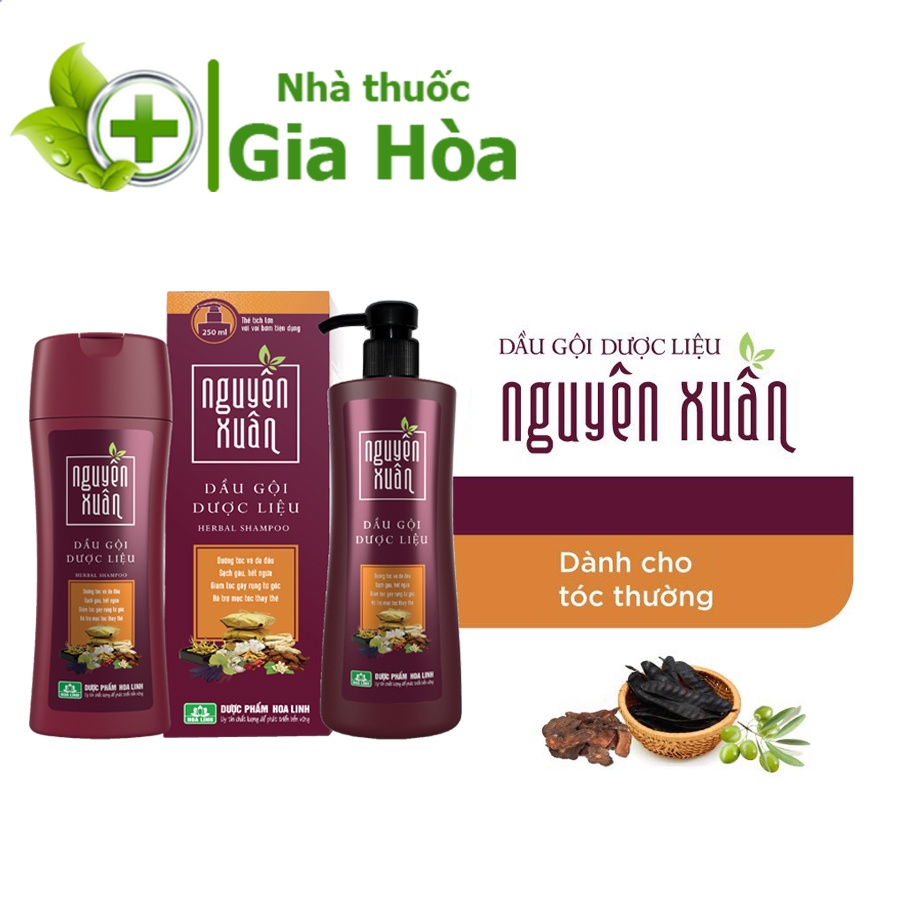 Dầu gội dược liệu Nguyên Xuân nâu (Dược phẩm Hoa Linh) - Dành cho tóc thường