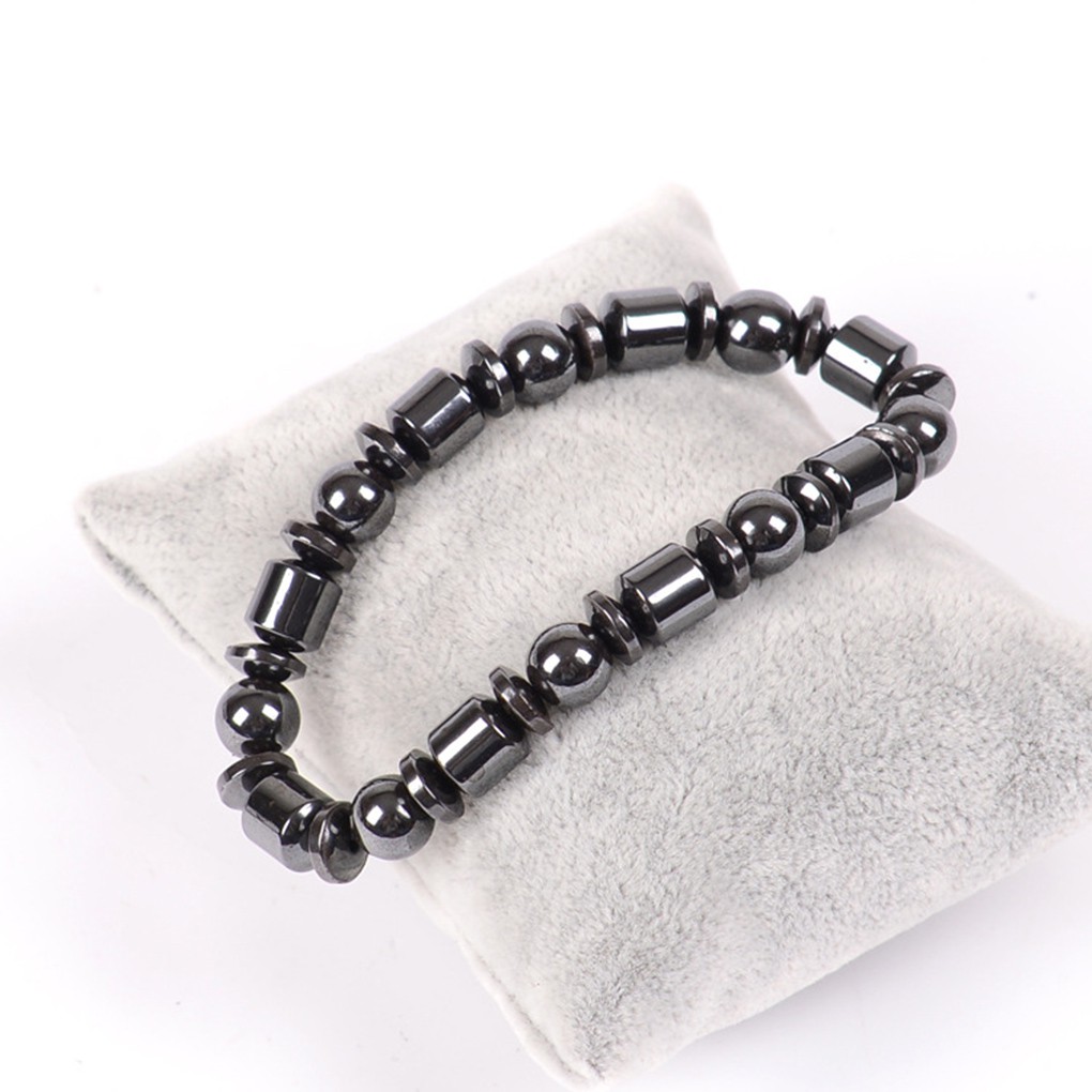 Vòng đeo tay dạng chuỗi hạt đá hematite từ tính cho nam