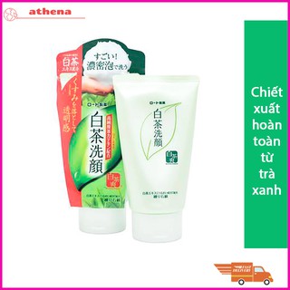 Sữa rửa mặt trà xanh Rohto Shirochasou Green Tea Foam 120g giúp rửa sạch bụi bẩn, tẩy da chết, diệt khuẩn và ngăn mụn