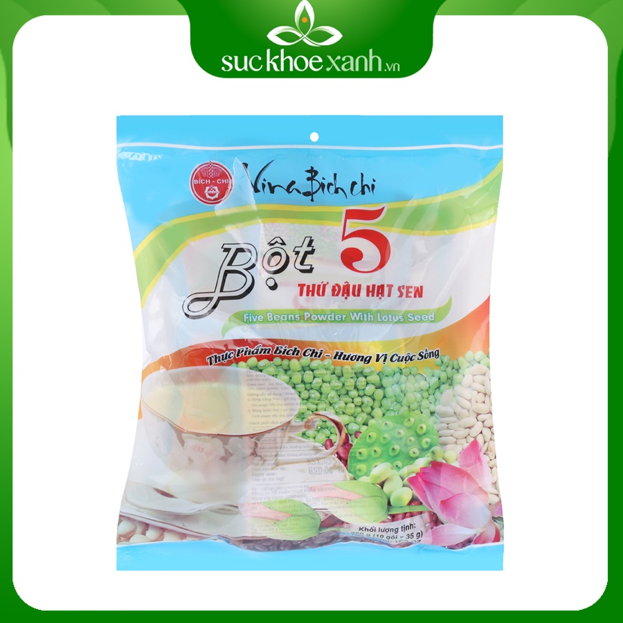 Bột 5 thứ đậu Hạt Sen Bích Chi có đường 350g/bịch