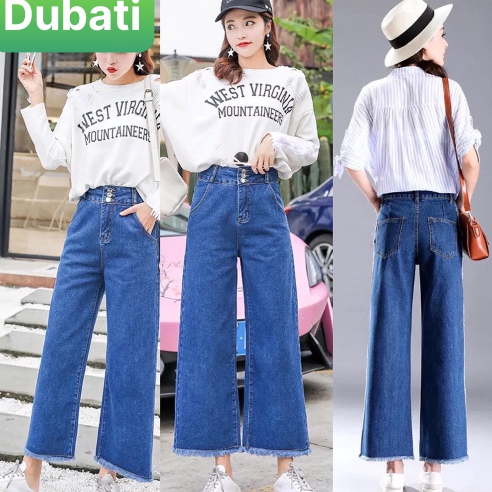 QUẦN JEAN BAGGY NỮ XANH NHẠT ĐẬM NÂNG MÔNG LƯNG CAO TRƠN DÀI VẢI MỀM MỊN PHONG CÁCH CAO CẤP- DUBATI FASHION