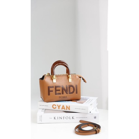 Túi xách nữ trống F.D mini sz20cm da lì dày dặn logo dập nổi