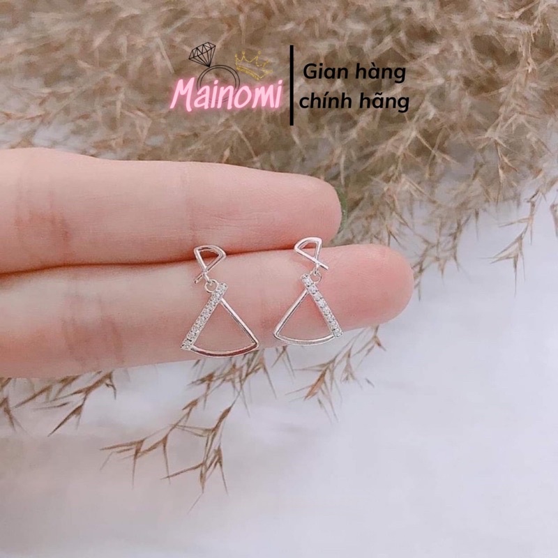 Bông tai Bạc thời trang, thiết kế tinh tế nhã nhặn, mới lạ độc đáo không sợ đụng hàng Mainomi Shop Bạc Xinh