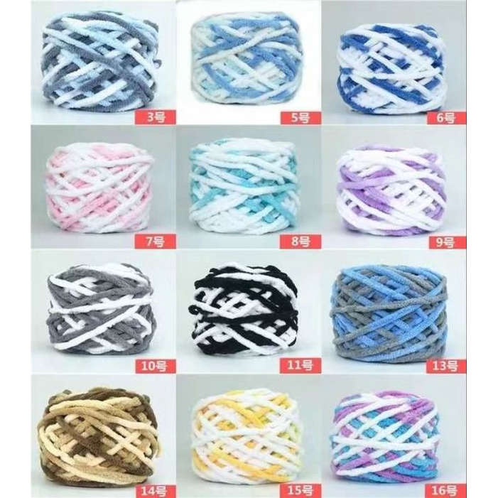 Len Nhung Đũa Bảng Màu Loang, Len bông sữa sợi to