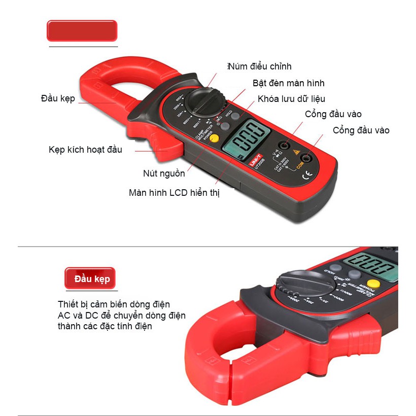 Đồng hồ Ampe kìm kẹp dòng Uni-T UT200 .Đồng hồ Ampe Kim - Kẹp dòng Uni-T UT200AMPE  Kìm UNI-T UT2