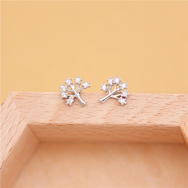Bông Tai Bạc S925 Cây Sự Sống Tree of Life Xinh Xắn | Khuyên Tai Nữ Trang Sức Bạc Thời Trang