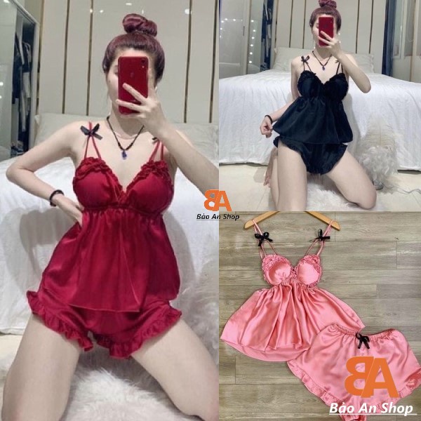 Sét bộ 2 dây quần dập ly phi lụa
