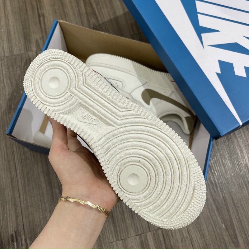 0Giày thể thao af1_nike white brown, giày air force 1 nâu trắng nam nữ full box bill | BigBuy360 - bigbuy360.vn