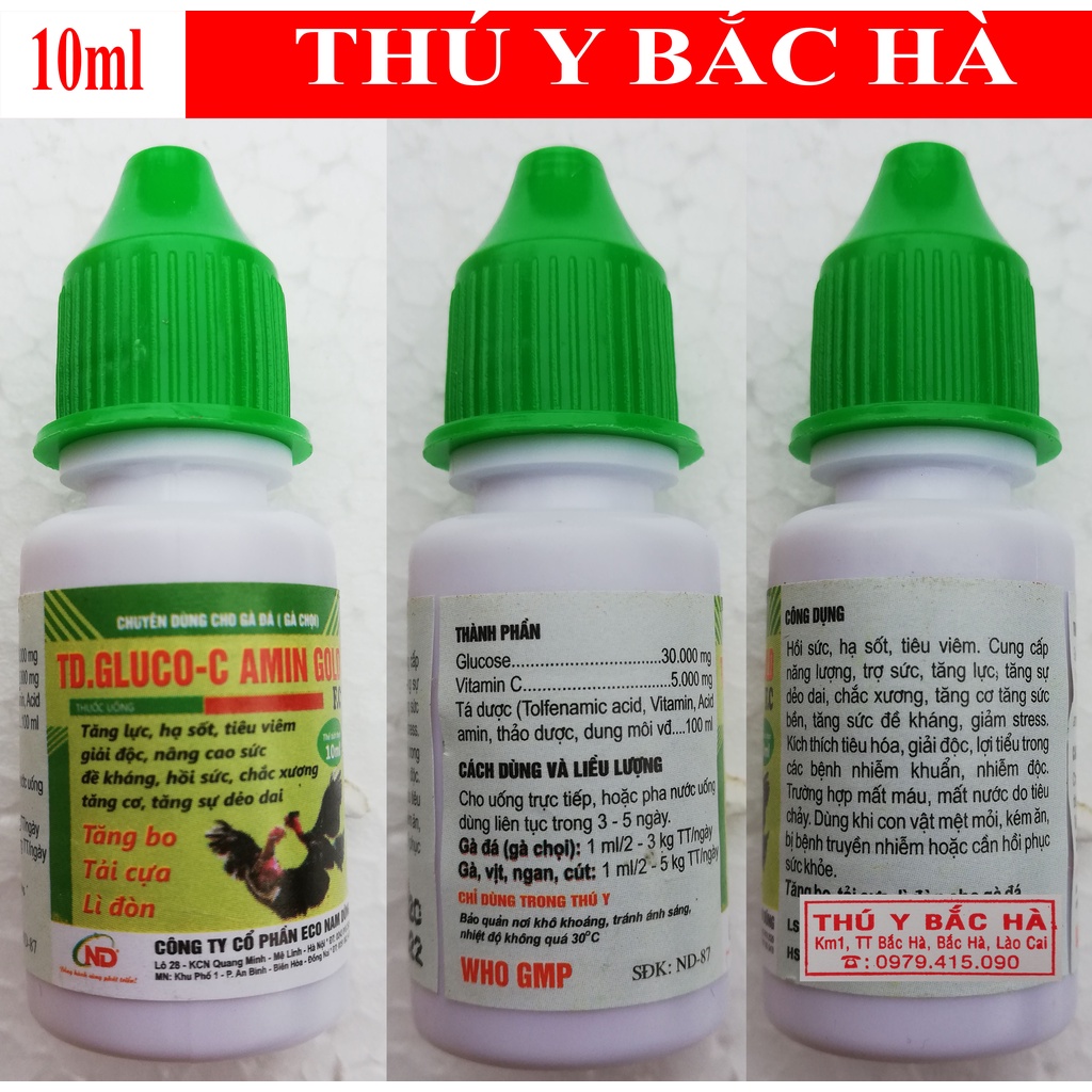 1 lọ TD.GLUCO-C AMIN 10ml Dùng để tăng lực, hồi sức tăng sự dẻo dai, nâng cao sức đề kháng, TĂNG BO, TẢI CỰ, LÌ ĐÒN