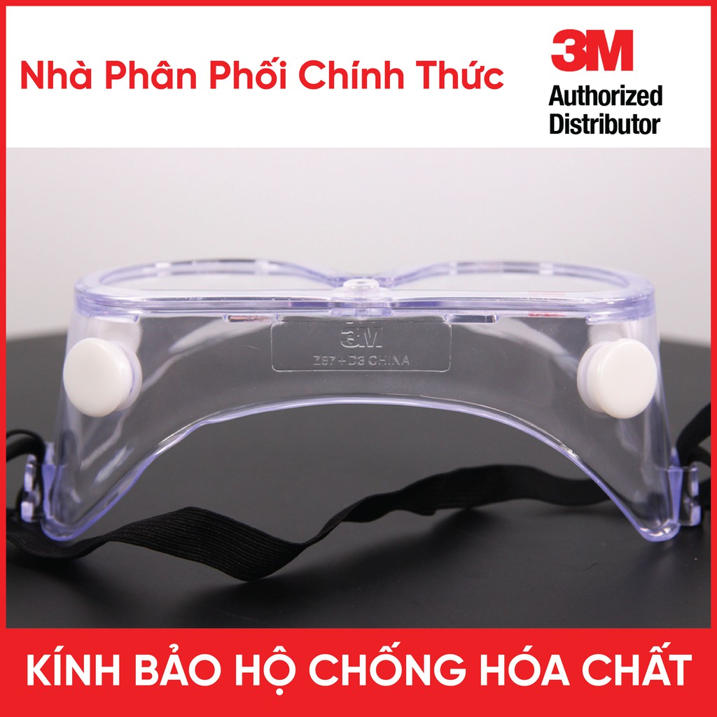 Kính Bảo Hộ Chống Hóa Chất Đeo Ngoài Kính Cận 3M 1621